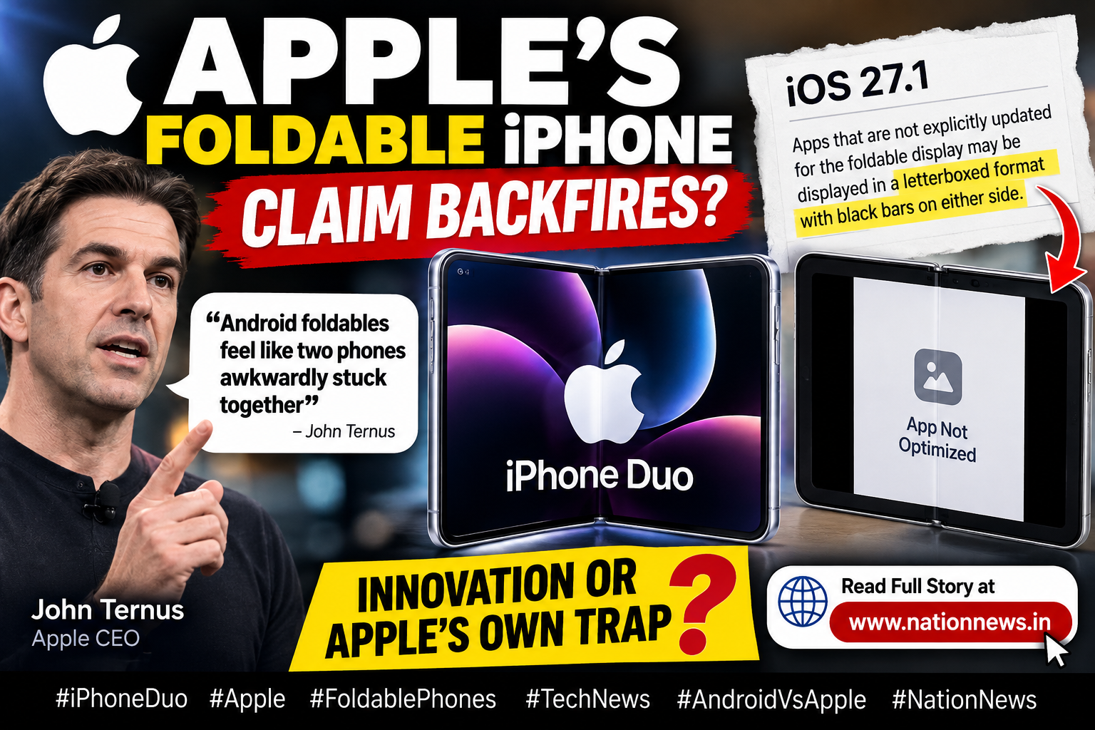 Apple iPhone Duo Foldable Controversy: Did Apple’s Own Software Expose the Same Problem It Criticised in Android Foldables?