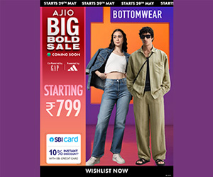 The AJIO Big Bold Festive Sale is LIVE in India! Get minimum 60% OFF on men's ethnic wear (kurtas, sherwanis) & more. Plus, get 10% instant discount with SBI Cards. Shop now!