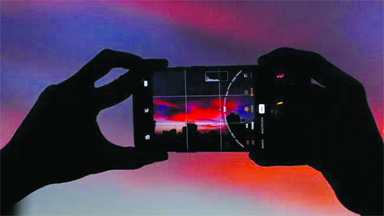 Latest smartphone model on display